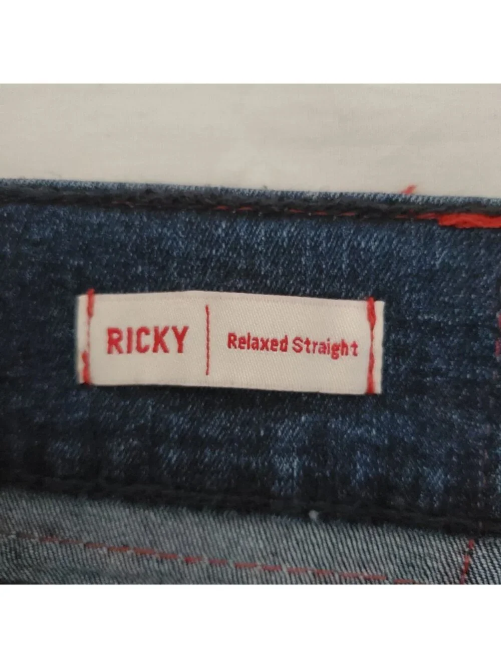 True Religion Men's Ricky Relaxed Straight Leg Blue Denim Jeans Size 38